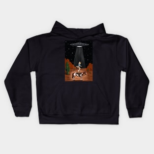 Cowgirl abduction Kids Hoodie